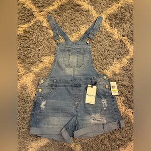 Wallflower juniors short overalls jumper size medium pockets rolled shortie